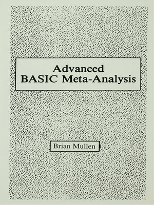 cover image of Advanced Basic Meta-analysis